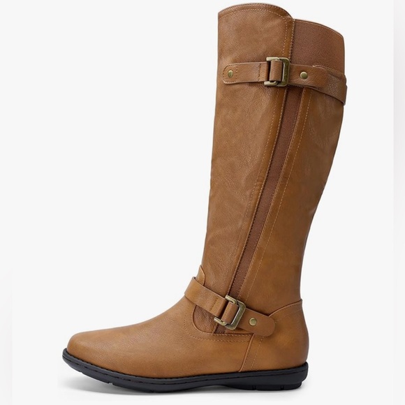 DREAM PAIRS Women's Faux Fur-Lined Knee High Winter Tall Boots - Picture 2 of 7